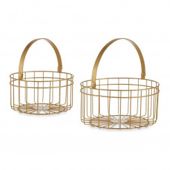 Basket Circular Golden Metal (2 pcs)
