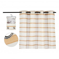 Curtain Net curtain Stripes Brown Polyester (140 x 260 cm)