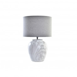 Настольная лампа DKD Home Decor Холст Керамика Серый Белый (38 x 38 x 58 см)