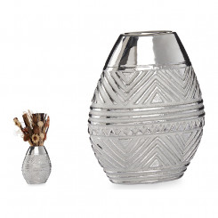 Vase Width Ceramic Silver (9,8 x 26,5 x 22 cm)