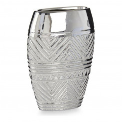 Vase Width Ceramic Silver (9,5 x 26,5 x 19,5 cm)