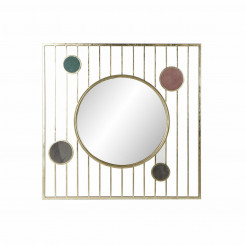 Настенное зеркало DKD Home Decor Кристалл Розовый Золотые металлические круги (100 x 3 x 100 см)