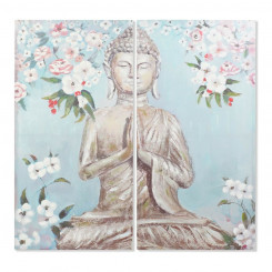Painting DKD Home Decor CU-181694 Canvas Buddha Oriental (140 x 3 x 140 cm) (2 pcs)