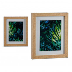 Painting With frame Wood Glass Particleboard (23 x 3 x 28 cm) (23 x 3 x 28 cm)