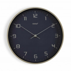 Wall Clock Versa Blue Wood PU (30,5 x 4,3 x 30,5 cm)