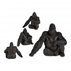 Decorative Figure Gorilla Black Resin (34 x 50 x 63 cm)