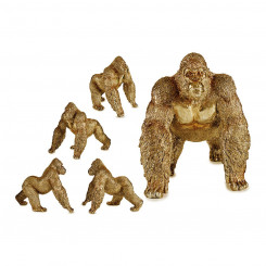 Decorative Figure Gorilla Golden Resin (30 x 35 x 44 cm)