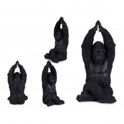 Decorative Figure Gorilla Black Resin (18 x 36,5 x 19,5 cm)