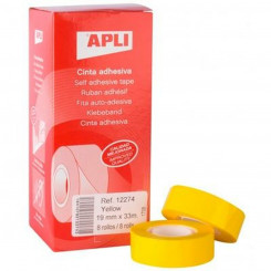 Adhesive Tape Apli Yellow 8 Units 19 x 33 mm