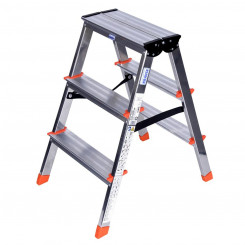 3-step folding ladder Krause 120397 Silver Aluminum