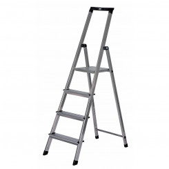 4-step folding ladder Krause 126221 Silver Aluminum