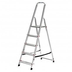5 step folding ladder Krause 729 Silver Stainless steel Aluminum