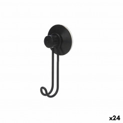 Hook for hanging Black Steel ABS 6 x 13 x 4 cm (24 Units)