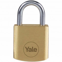 Padlock with key Yale Steel Rectangular Golden (4 Units)
