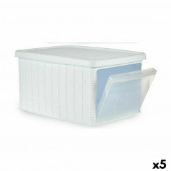 Ящик для хранения с крышкой Stefanplast Elegance Side Белый пластик 29 x 21 x 39 см (5 шт.)