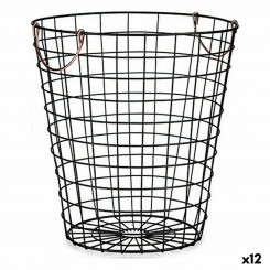 Basket With handles Black Steel 30 x 30 x 30 cm (12 Units)