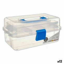 Mitmeotstarbeline kast, sinine läbipaistev plastik, 27 x 13,5 x 16 cm (12 ühikut)