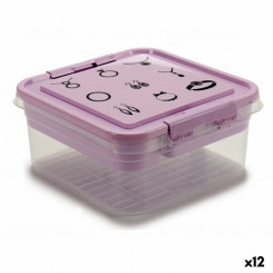 Шкатулка для драгоценностей Фиолетовый Прозрачный Пластик 24,5 х 11,5 х 26 см (12 шт.)