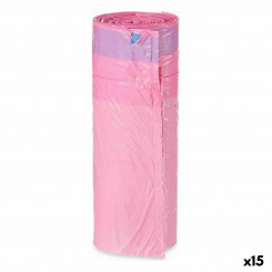 Мешки для мусора ароматизированные самозакрывающиеся розовые полиэтиленовые 15 шт. по 30 л