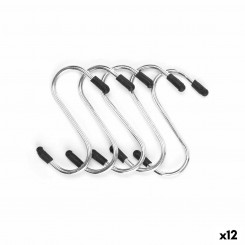 Hook for hanging up Set Silver Metal 7 cm (12 Units)