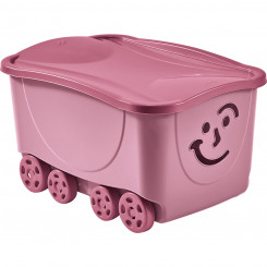 Storage Box with Lid Mondex Fancy Smile With wheels 58 x 39 x 32 cm