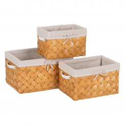 Basket set Natural Wood Material 39.5 x 30 x 24 cm (3 Units)