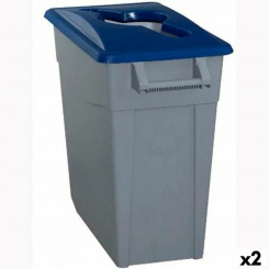 Recyclable Garbage Box Denox 65 L Blue (2 Units)
