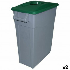 Перерабатываемый контейнер для мусора Denox 65 л, зеленый (2 шт.)