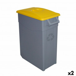 Recyclable Garbage Box Denox 65 L Yellow (2 Units)