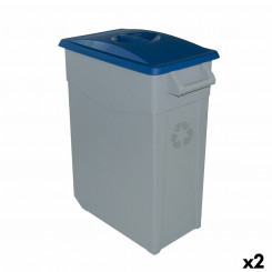 Recyclable Garbage Box Denox 65 L Blue (2 Units)
