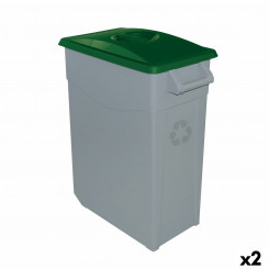 Перерабатываемый контейнер для мусора Denox 65 л, зеленый (2 шт.)
