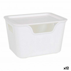 storage box with lid Bella White 17.9 x 13.9 x 11.2 cm (12 Units) (18 x 14 x 11 cm)