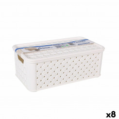 storage box with lid Tontarelli Arianna Plastic White 4 L 29 x 16.6 x 11.2 cm (8 Units)