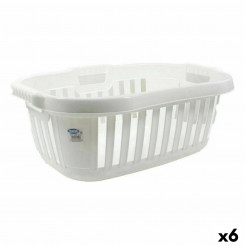 Laundry basket Tontarelli Hipster White 50 L 66 x 44 x 25 cm (6 Units)