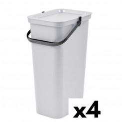 Recyclable Garbage Box Tontarelli Moda 38 L White (4 Units)