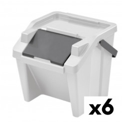 Recyclable Trash Box Tontarelli Moda Stackable 28 L White (6 Units)