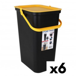 Recyclable Garbage Box Tontarelli Moda 24 L Yellow Black (6 Units)