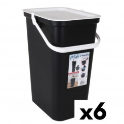 Recyclable Garbage Box Tontarelli Moda 24 L White Black (6 Units)
