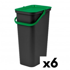 Recyclable Garbage Box Tontarelli Moda 24 L Black Green (6 Units)