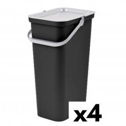 Перерабатываемый контейнер для мусора Tontarelli Moda 38 л Белый Черный (4 шт.)