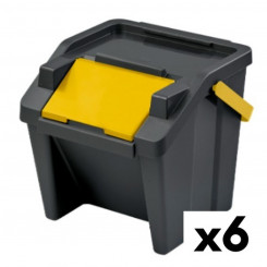 Перерабатываемый контейнер для мусора Tontarelli Moda штабелируемый, 28 л, желтый (6 шт.)