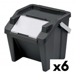 Recyclable Trash Box Tontarelli Moda Stackable 28 L White Black (6 Units)