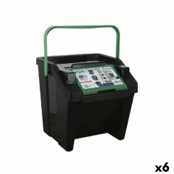 Recyclable Trash Box Tontarelli Moda Stackable 28 L Green (6 Units)