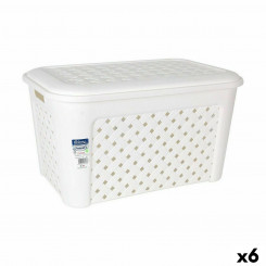 laundry basket Tontarelli Arianna with Lid White 58 x 39 x 32 cm (6 Units)