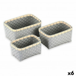 Basket set Confortime 3 Pieces, parts Rectangular (3 Pieces, parts) (6 Units)