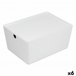 Stackable Organization Box Confortime With Lid 35 x 26 x 16 cm (6 Units)