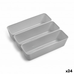 Basket set Dem Multipurpose Plastic mass (3 Pieces, parts) (24 Units)