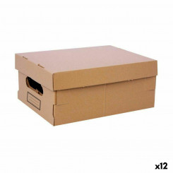 storage box with lid Confortime Cardboard 30 x 22.5 x 12.5 cm (12 Units)
