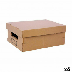 storage box with lid Confortime Cardboard 36.5 x 28.5 x 16.5 cm (6 Units)