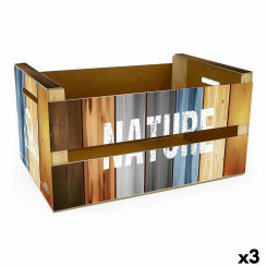 storage box with lid Confortime Nature (3 Units) (44 x 24.5 x 23 cm)